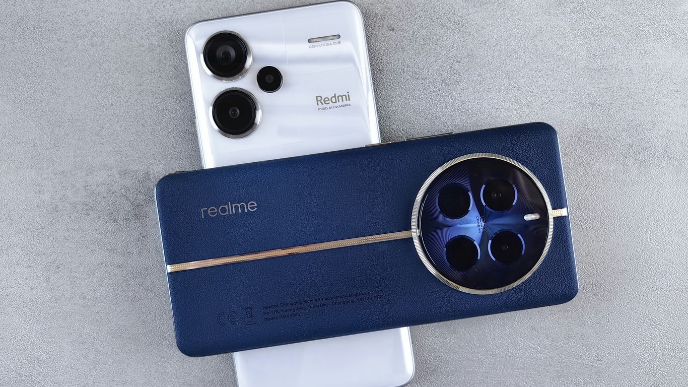 Two smartphones with distinctive camera designs