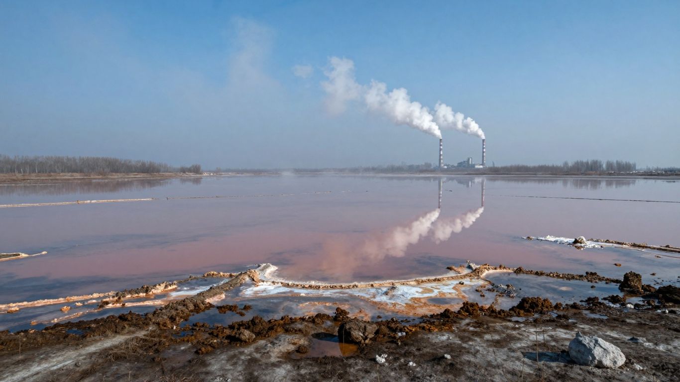 Acidic lake near rare-earth processing in China.