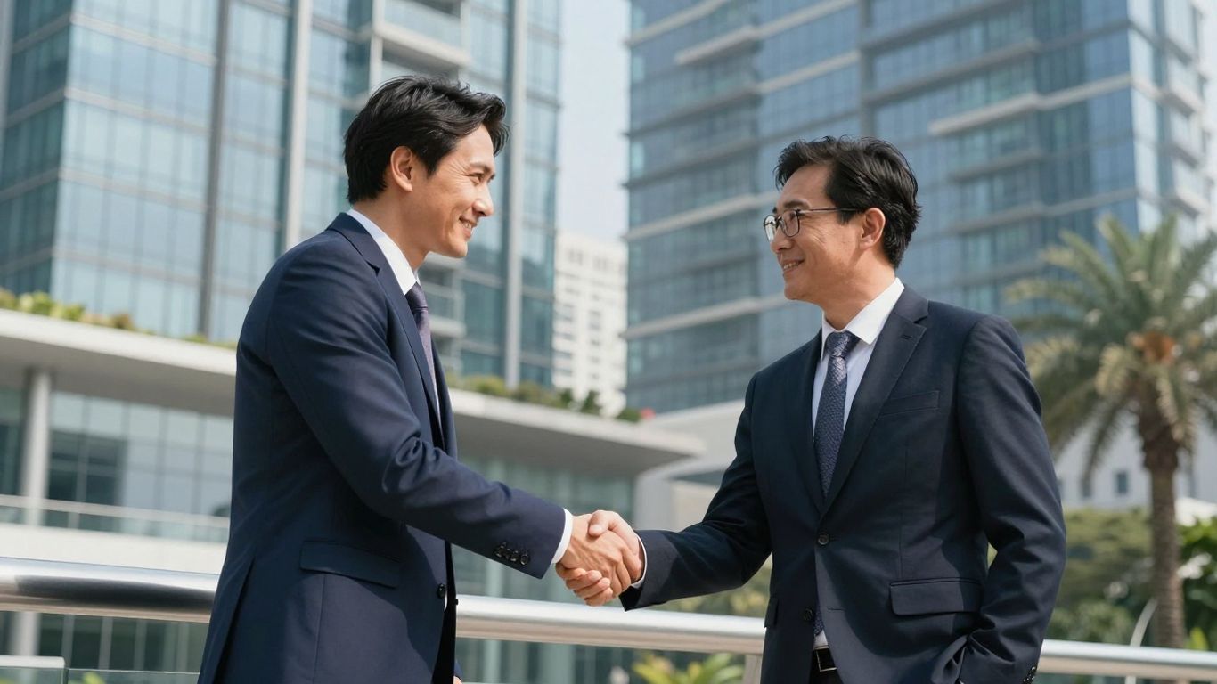 Handshake between developer and agent in Phuket.