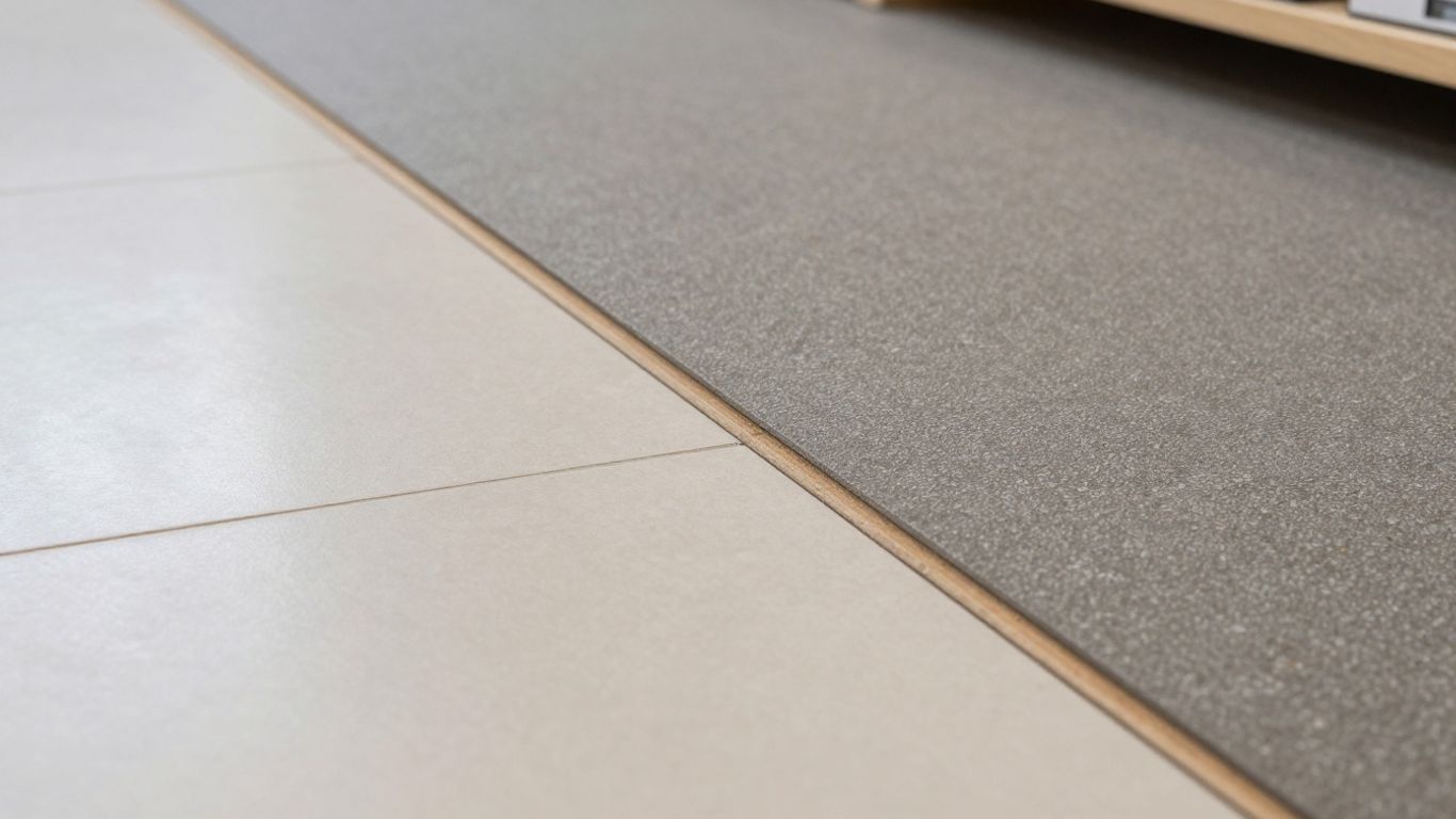 Shop floor transition with textured non-slip surface.