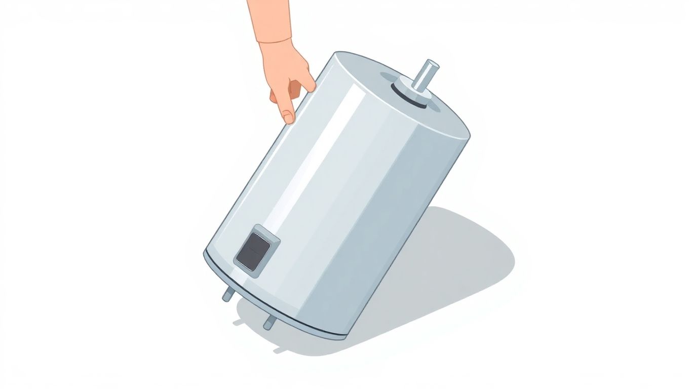 Water heater tilted on its side during transport.