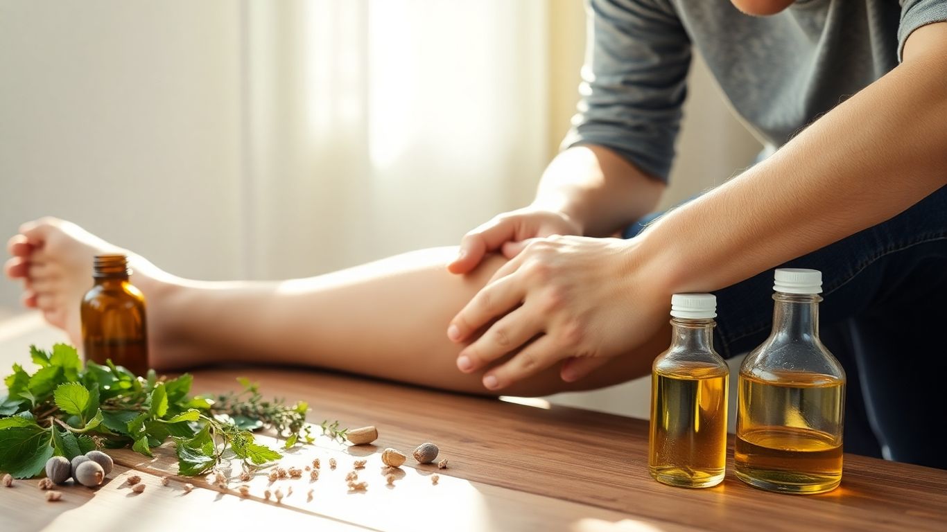 Person feeling relief from sore joint pain with natural remedies.