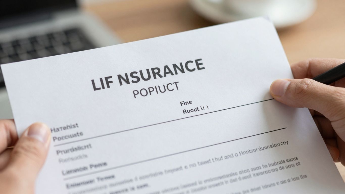 Life insurance policy document in hand