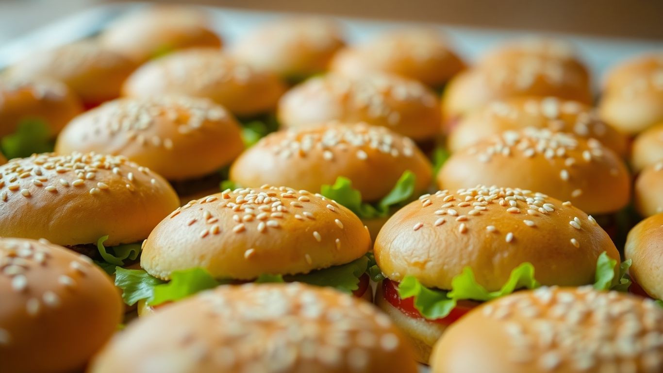 มินิเบอร์เกอร์น่ากิน จัดเรียงสวยงาม