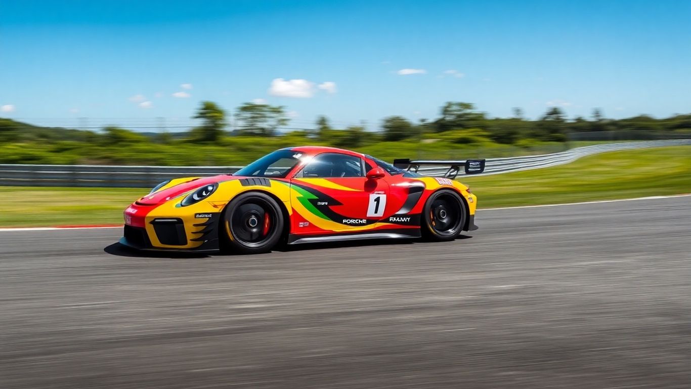 Porsche 911 RSR race car on Fuji Speedway track.