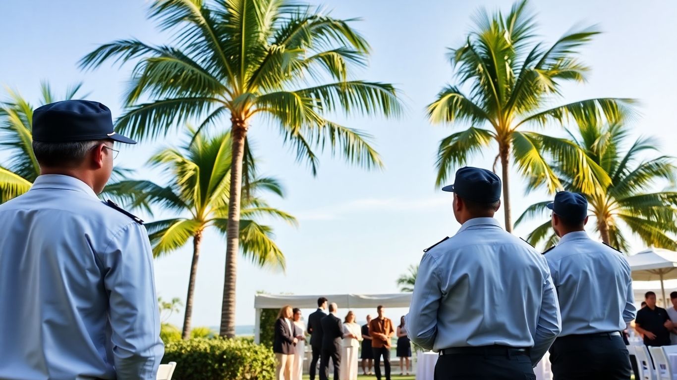 Professional security team at a Bali event.