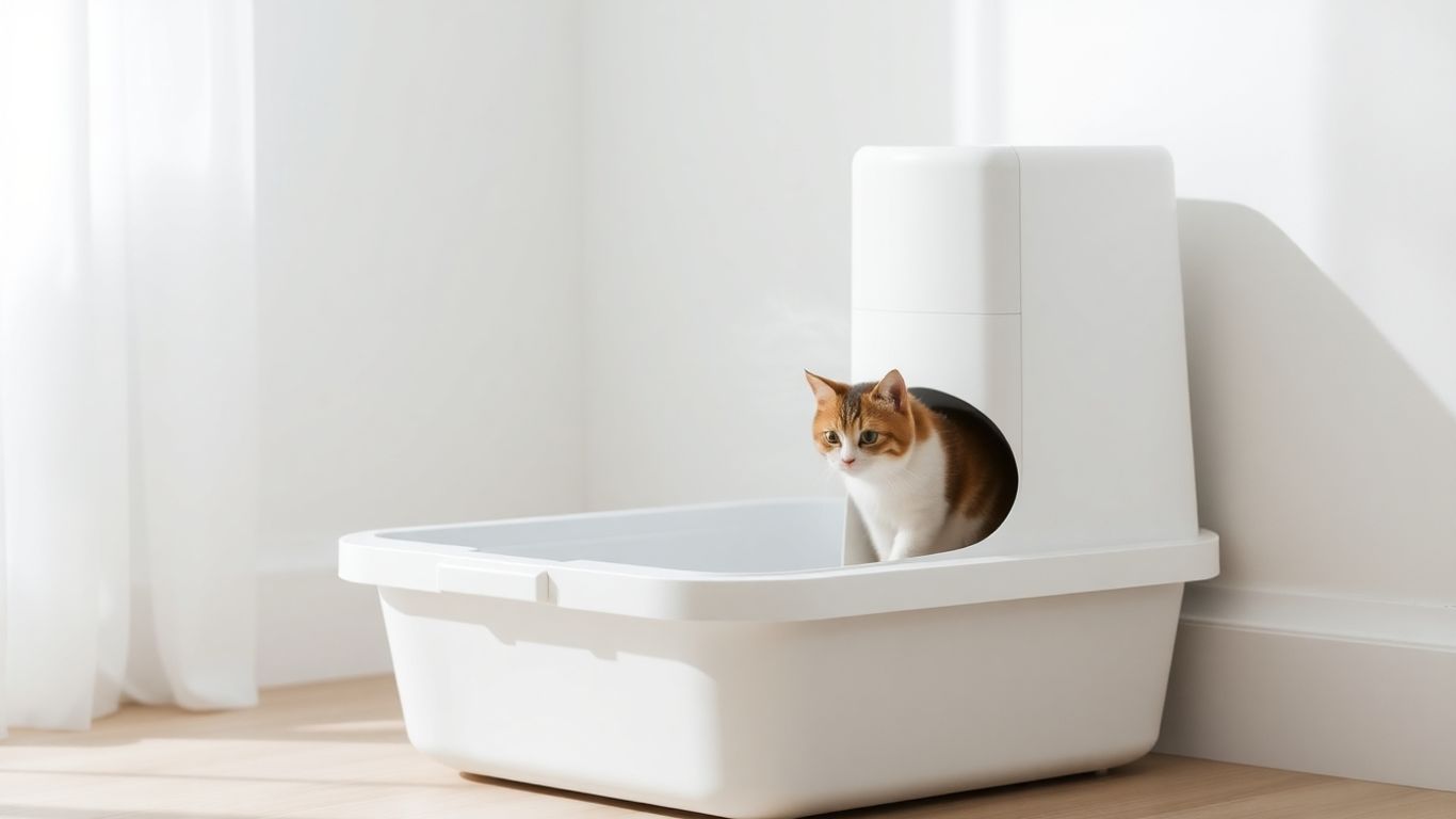 Cat litter box with attached air purifier