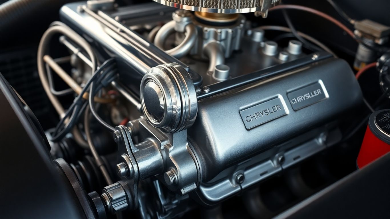 Chrysler engine close-up, well-maintained