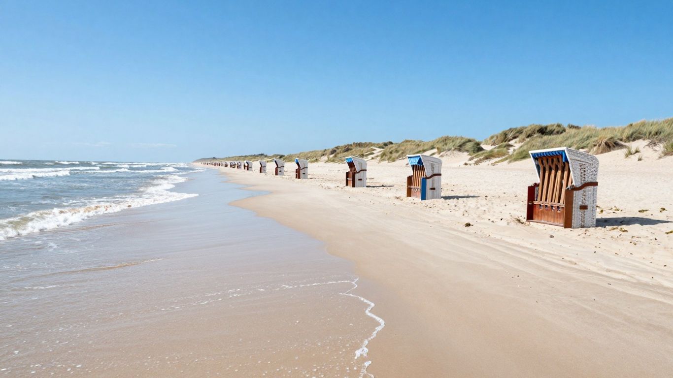 Strand in Breskens met golven en duinen