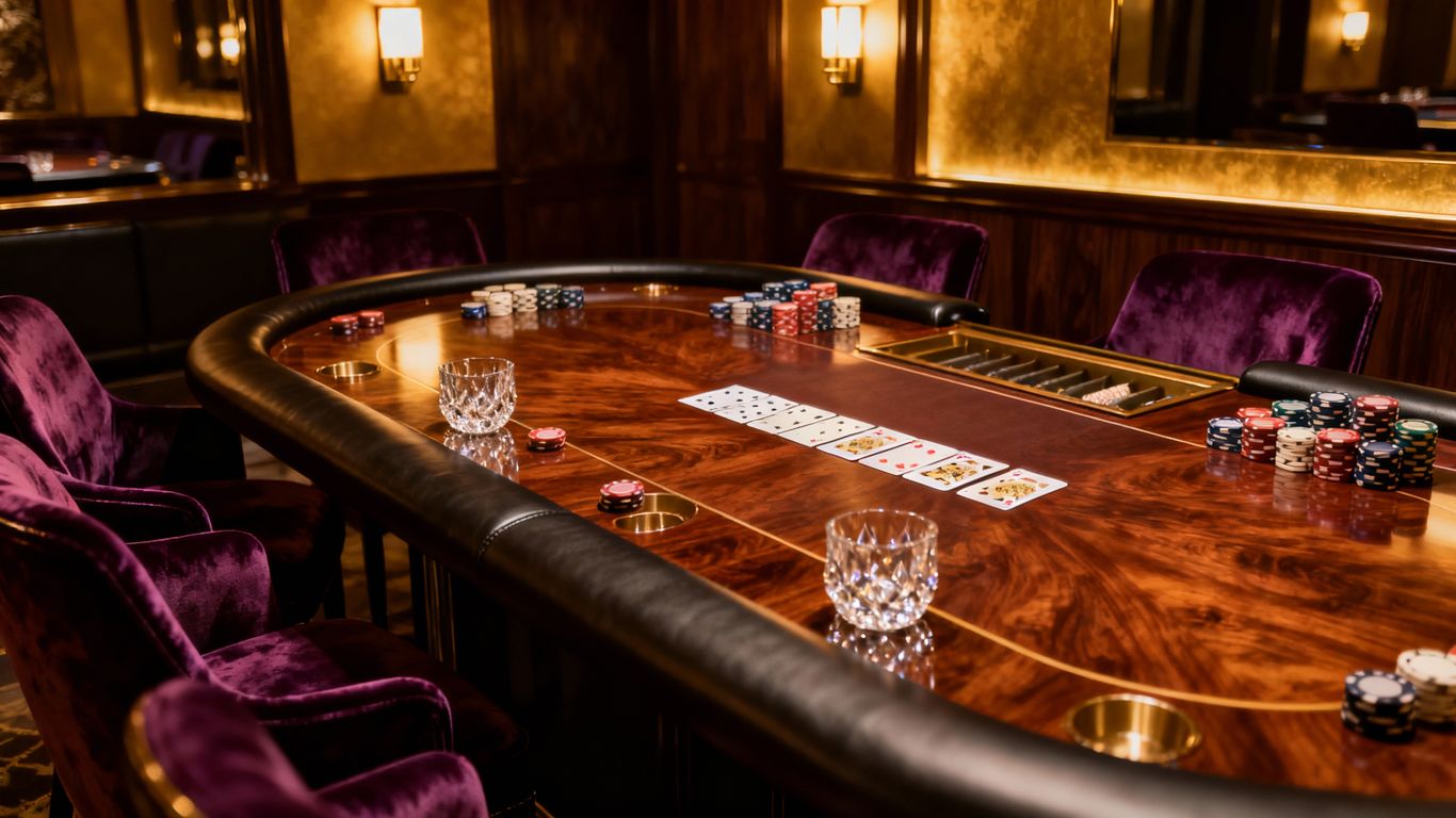 Opulent baccarat room with a high-limit table.