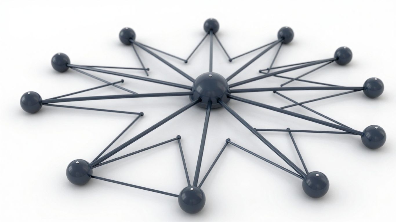 Nodos y conexiones de una red informática.