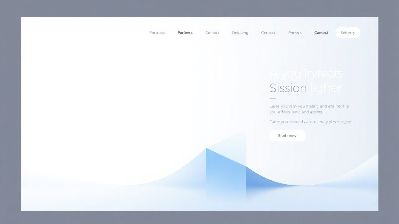 Modern website design with upward visual flow.