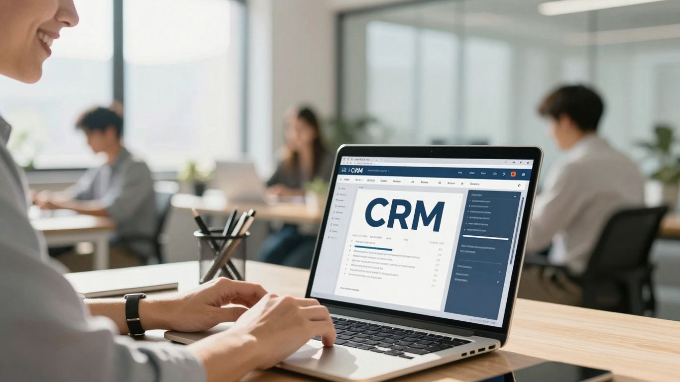 Dynamics CRM freelancer working on laptop