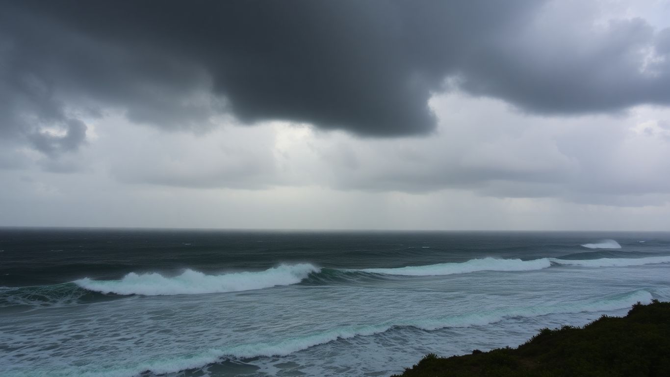 Ouragan Melissa frappant l'Île d'Hispaniola avec des vents forts.