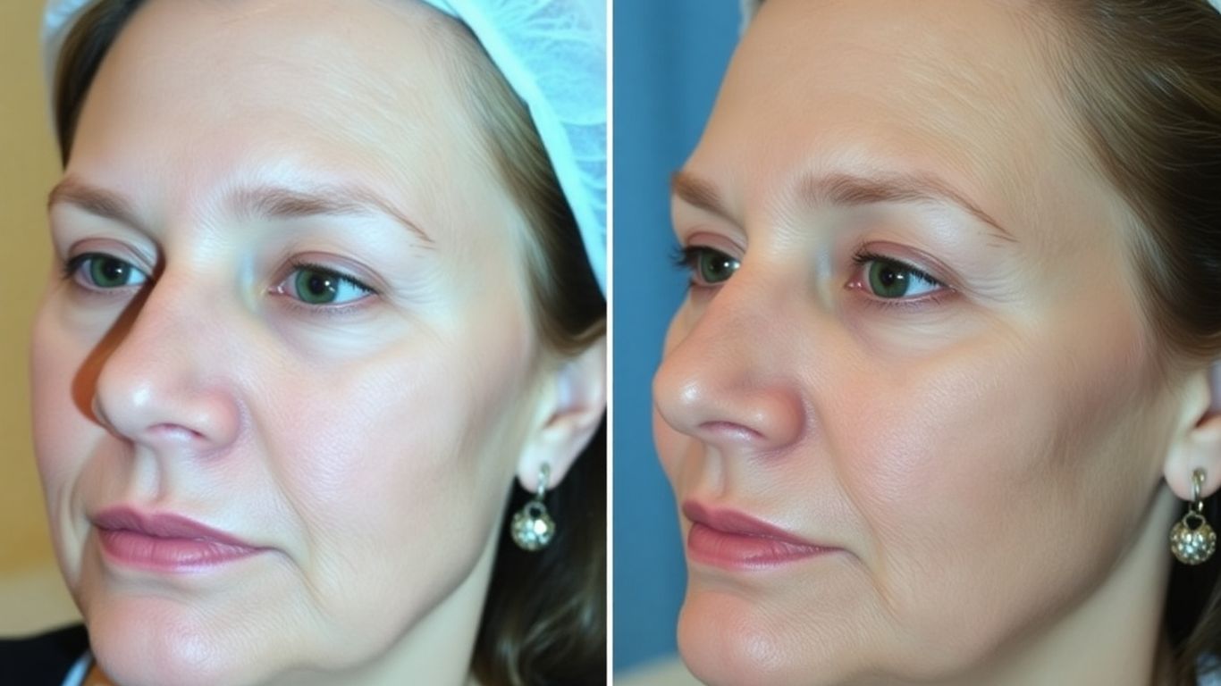 Before and after cosmetic procedure results.