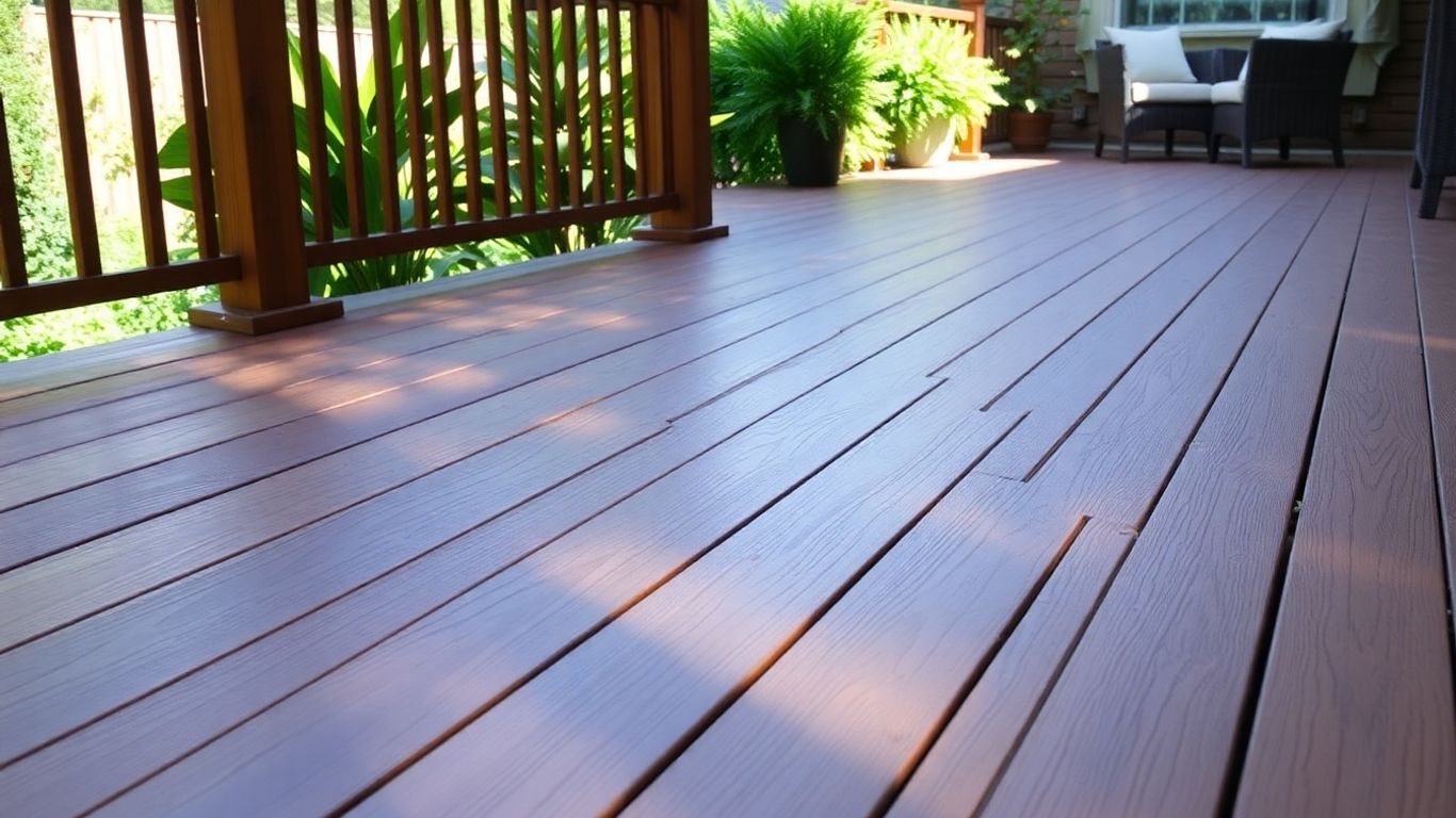 Refinished wooden deck exterior
