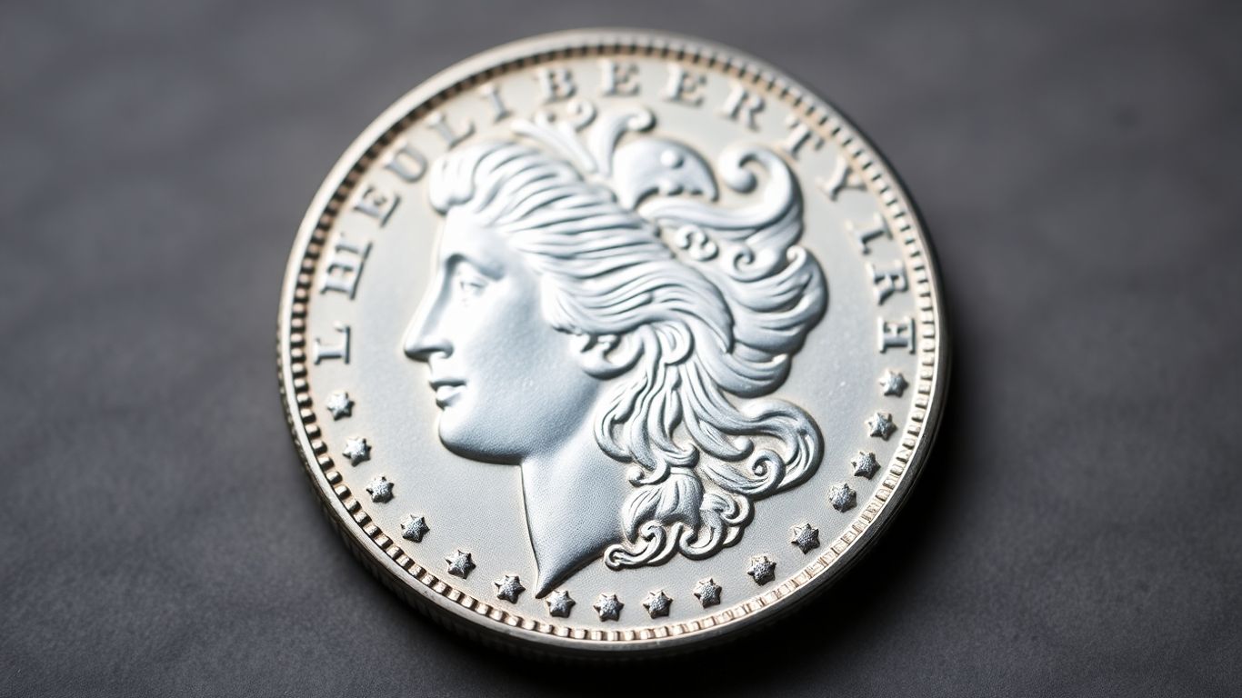 Close-up of a Morgan Silver Dollar coin.
