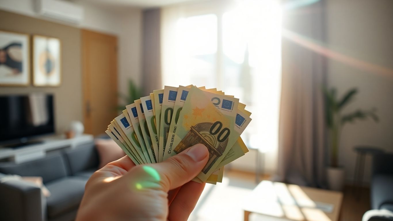 Dinero y un apartamento moderno.