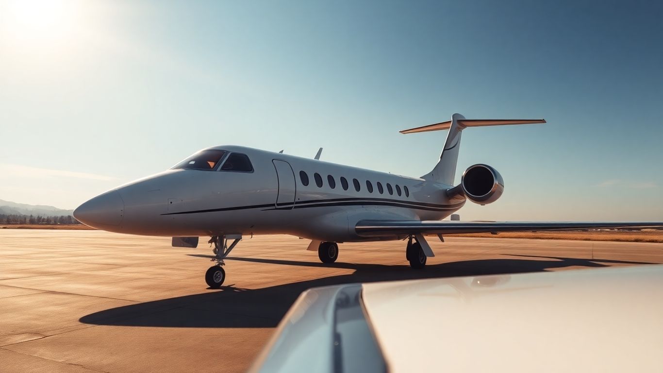 Private jet on tarmac