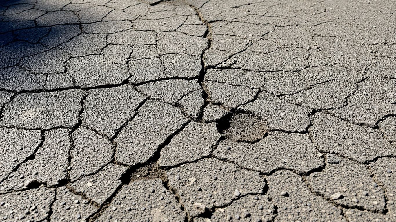 Cracked and weathered driveway surface needing sealing