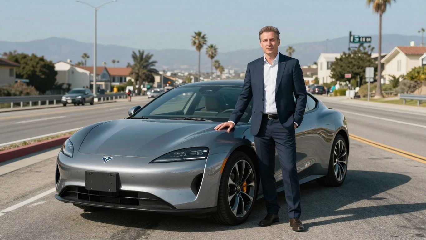 California auto broker with car on highway