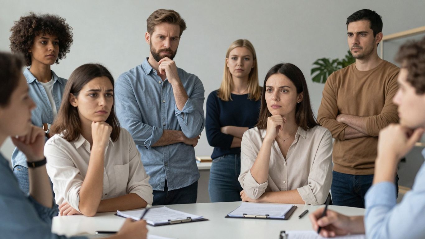 People discussing and addressing false claims in a community.