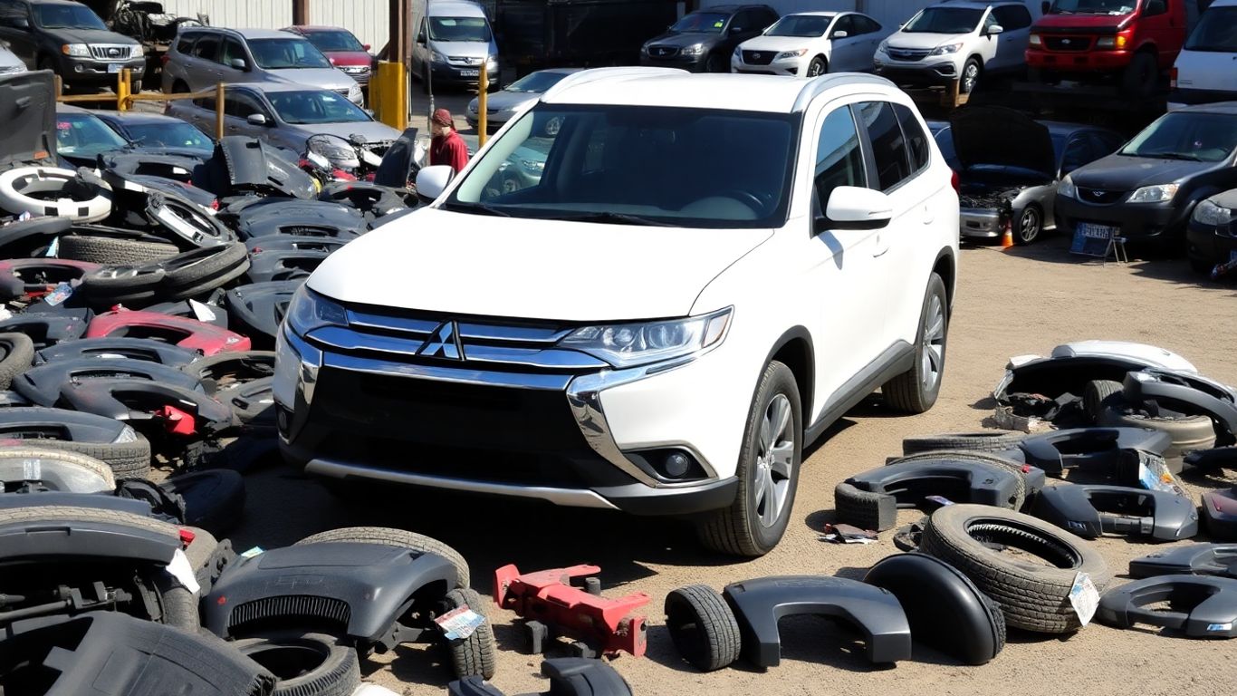 Mitsubishi Outlander at organized auto salvage yard