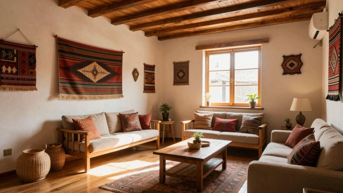 Cozy Airbnb interior with regional design and natural light.