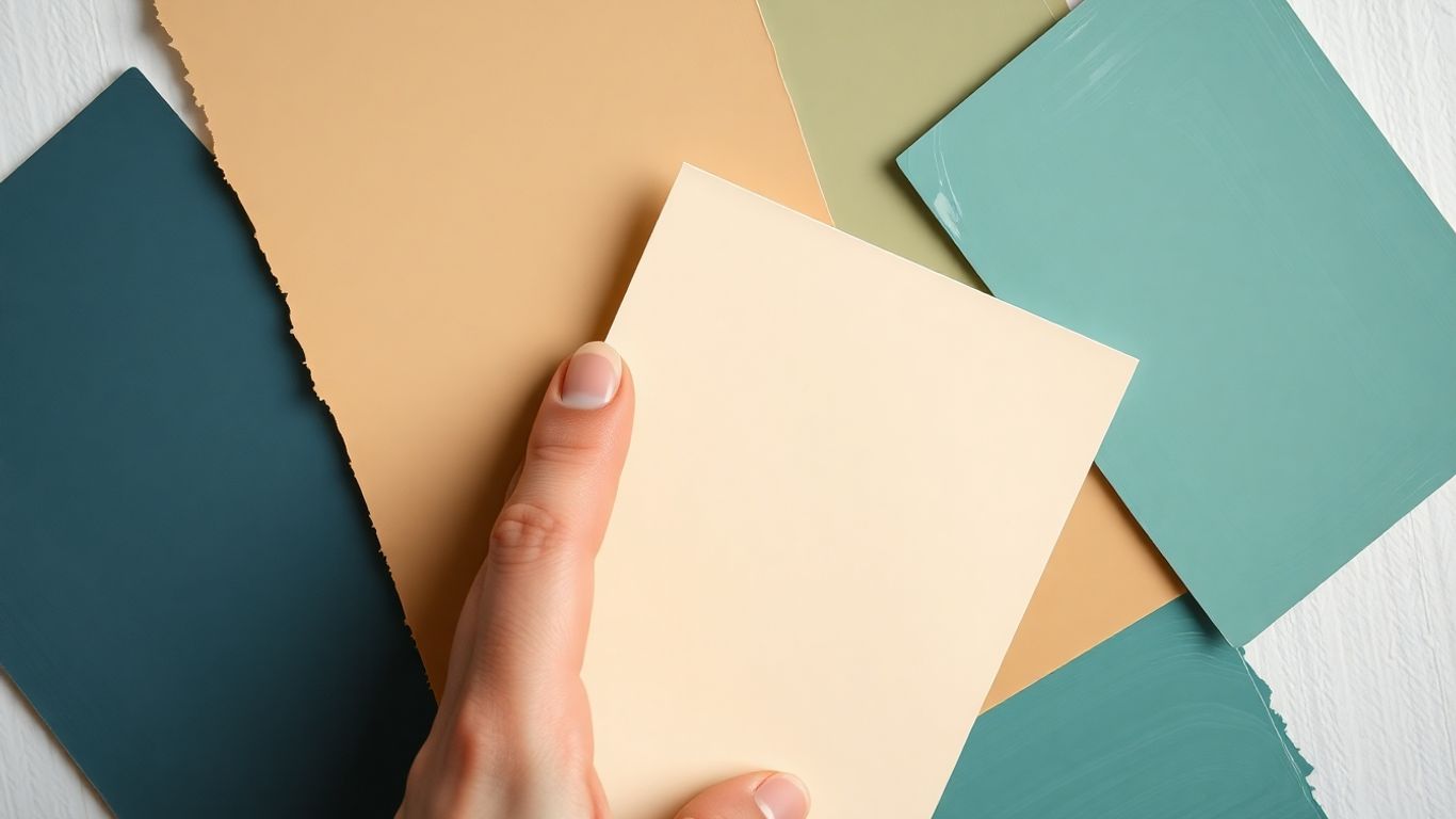 Paint swatches with different finishes and textures.