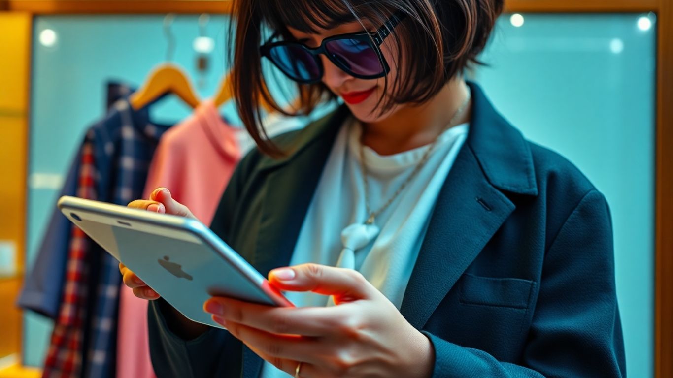 Person shopping for Japanese clothes online.
