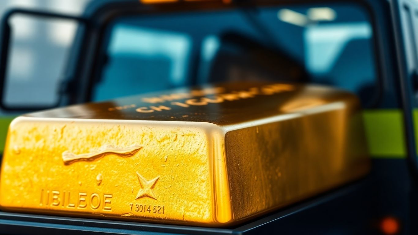 نقل آمن لسبائك الذهب في مركبة مدرعة.