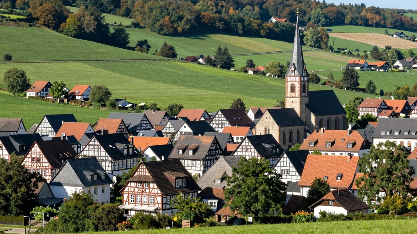 Allagen Stadt in Nordrhein-Westfalen mit Fachwerkhäusern