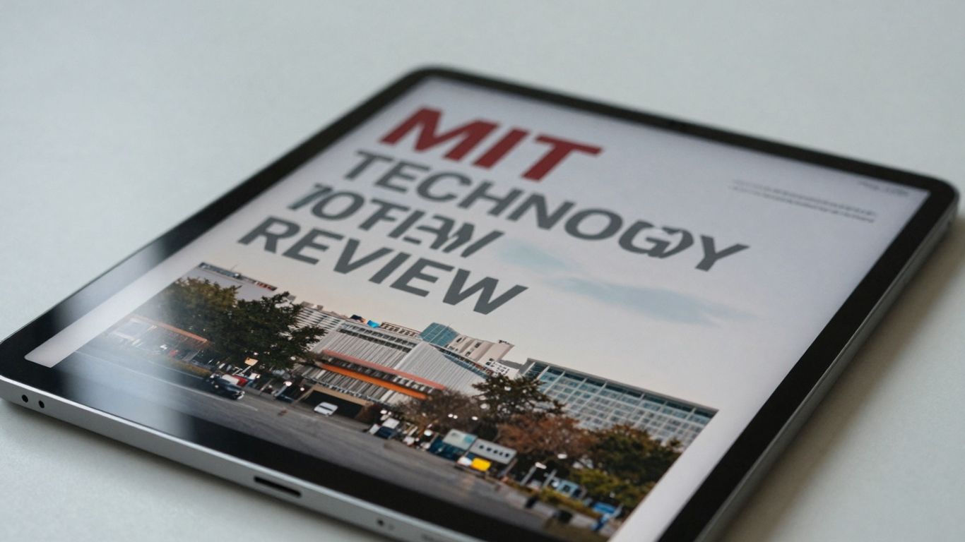MIT Technology Review PDF on a tablet screen.