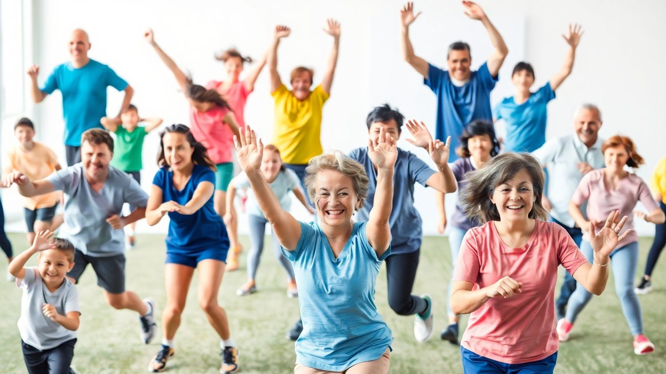Menschen aller Altersgruppen treiben Sport und bewegen sich.