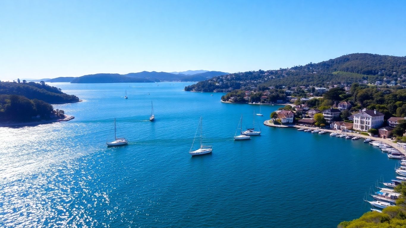 Mosman harbour view with boats and waterfront homes