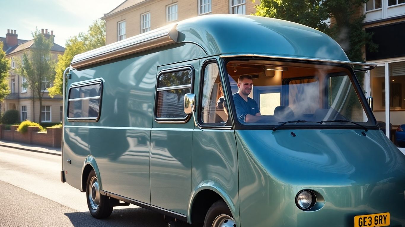 Mobile coffee van for sale in the UK.