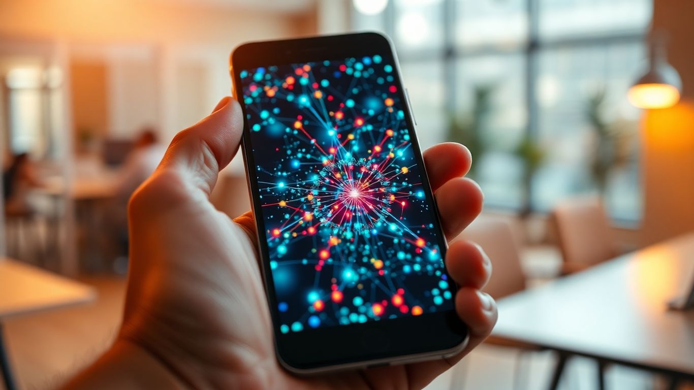LinkedIn analytics data visualization on a smartphone screen.