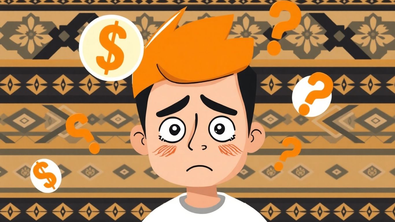 Cartoon of person stressed about tribal loans.