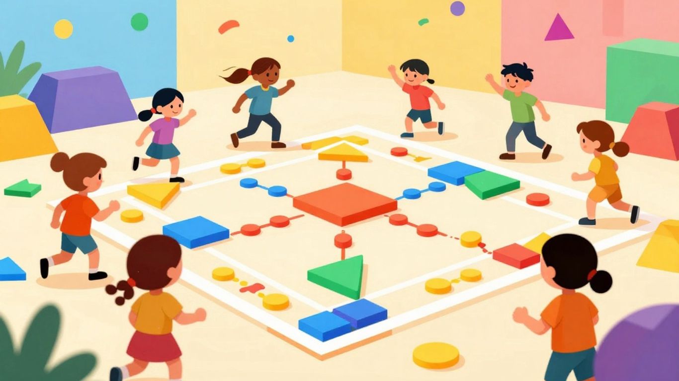 Colorful math game illustration for all ages.