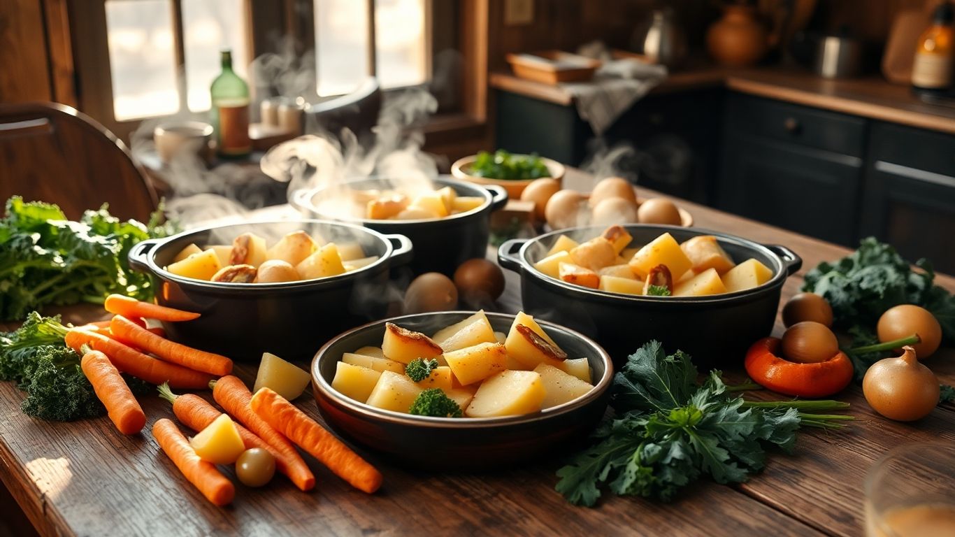 Stamppot met biologische aardappelen en verse groenten