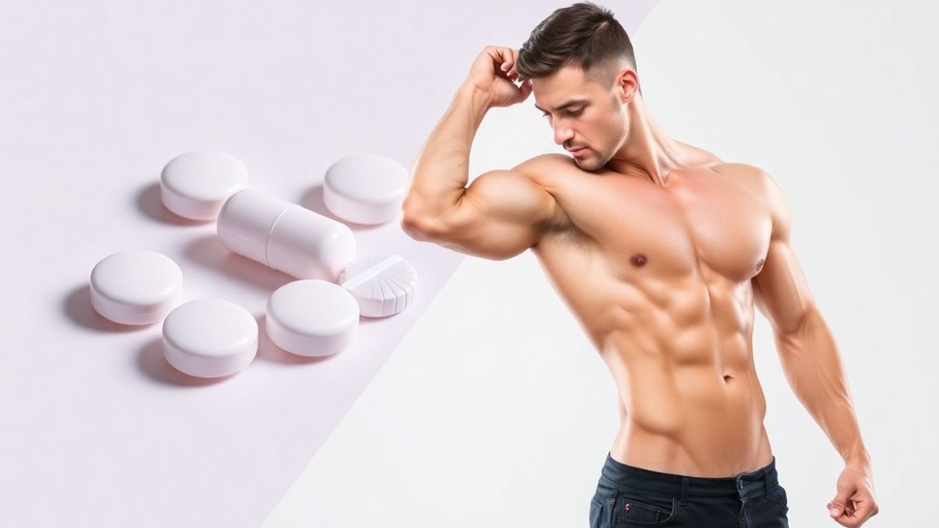Anavar pills and muscular male physique