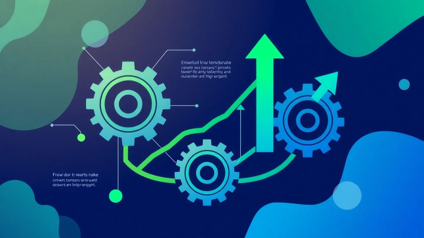 Infographic showing business growth and IT support.