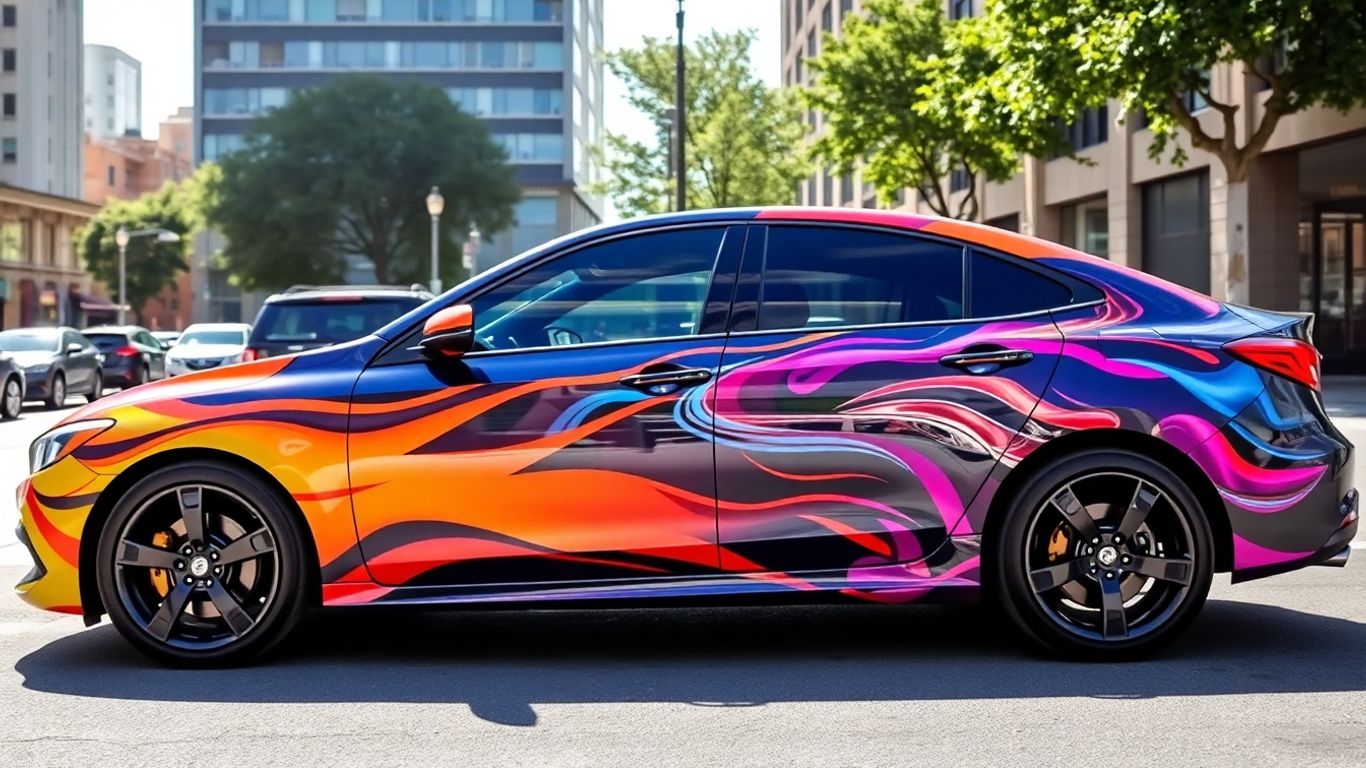 Car wrap on a vehicle in San Antonio.