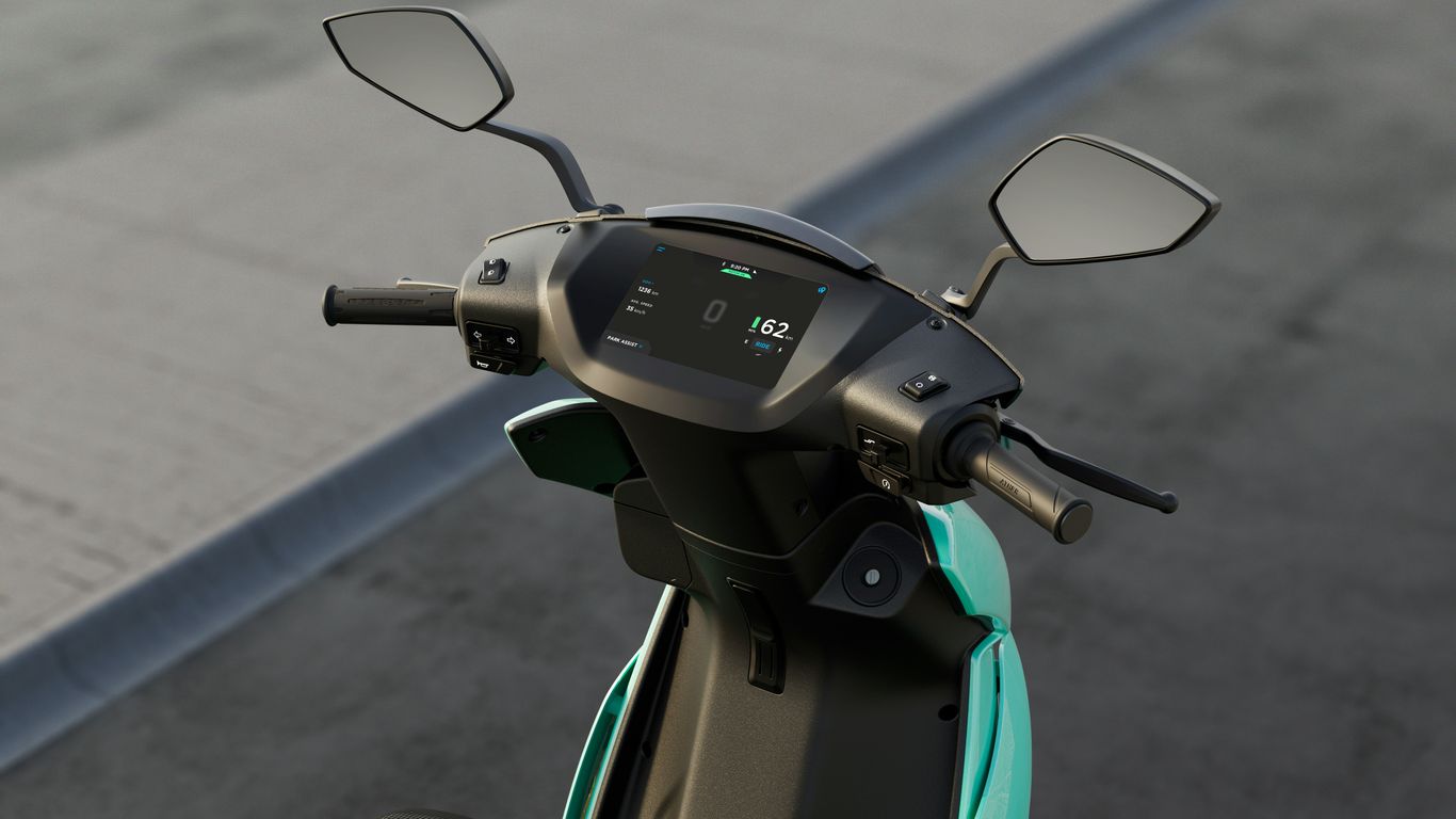 black and green motorcycle with green cover