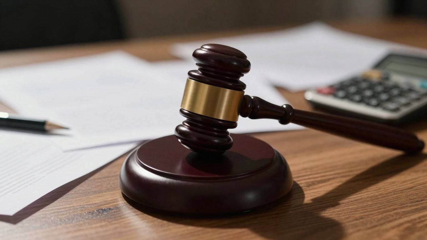 Gavel striking block, symbolizing bankruptcy proceedings.