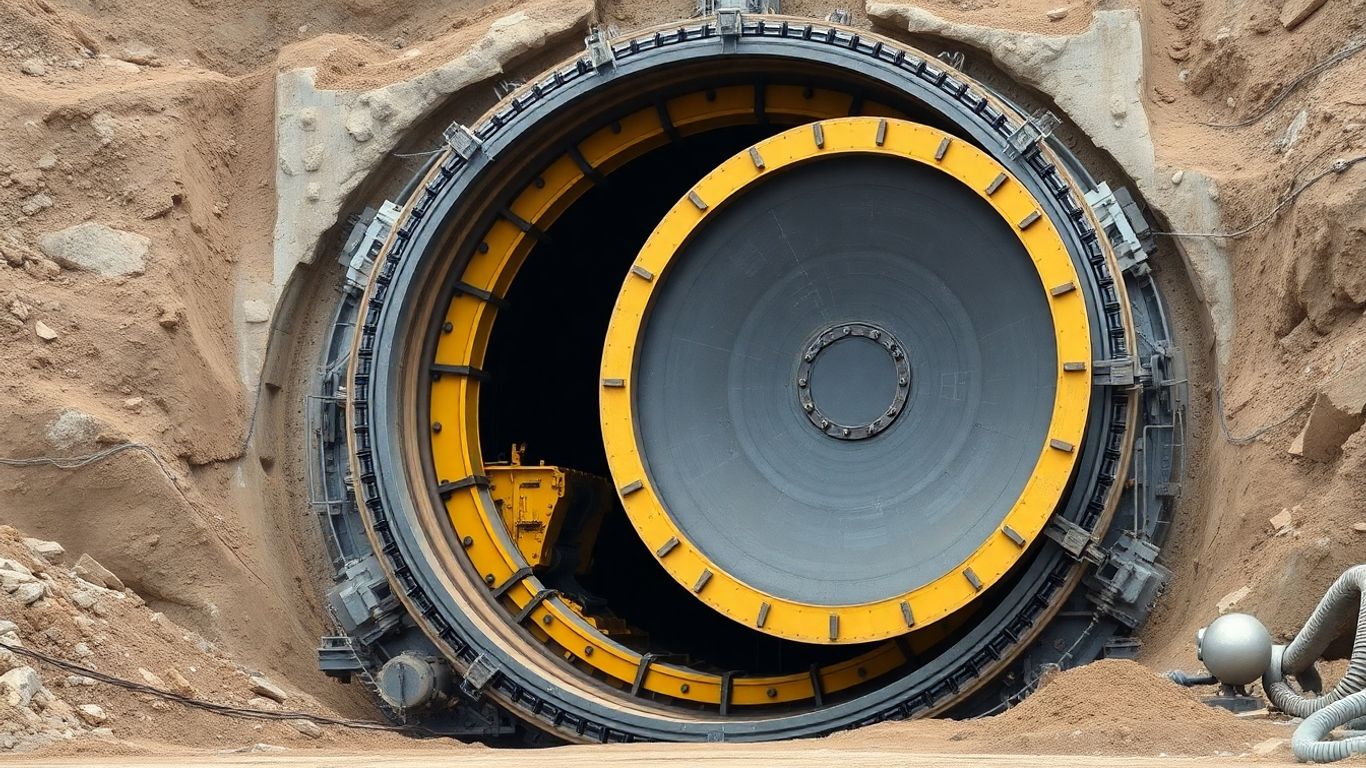 Boring Company TBM at tunnel entrance