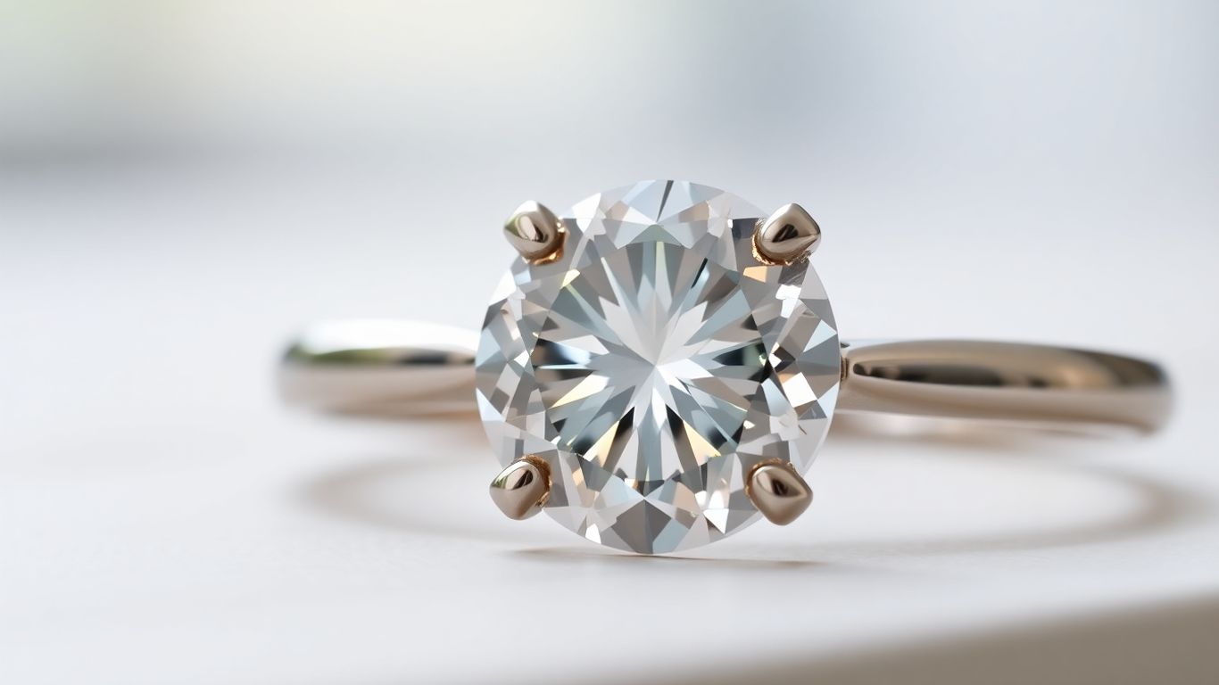 Close-up of a sparkling diamond ring.