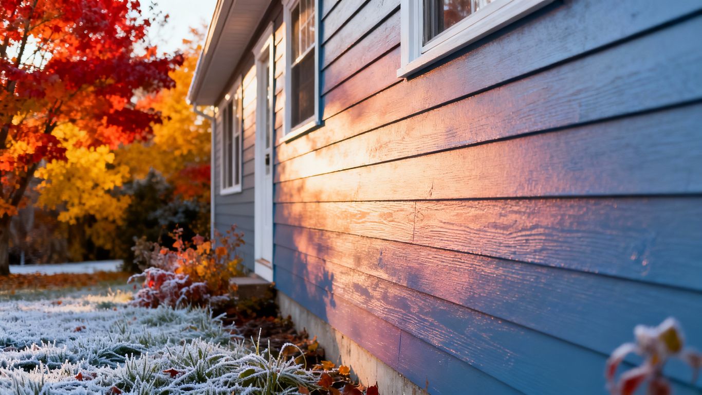 House exterior painted in cold weather