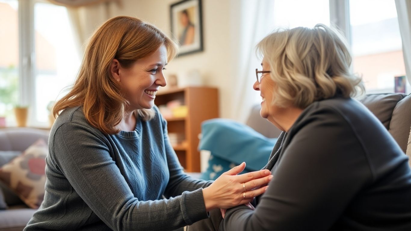 Support worker helping someone in Worcester.