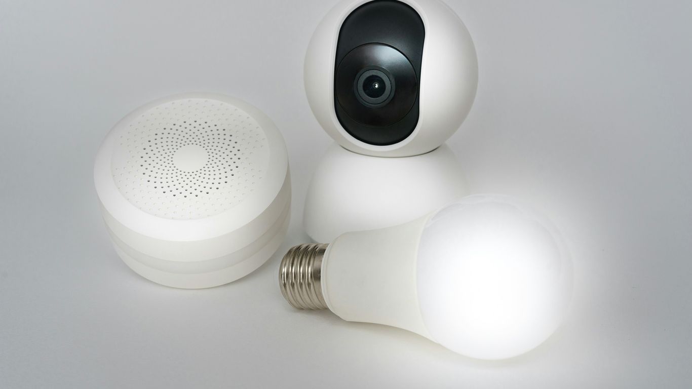 A close up of a light bulb and a camera